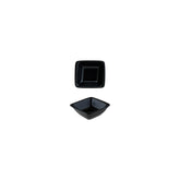 Bonna China Notte 3.5" x 3.5" x h:1.25" 1 oz. Square Black Porcelain Ramekin (Set of 4)